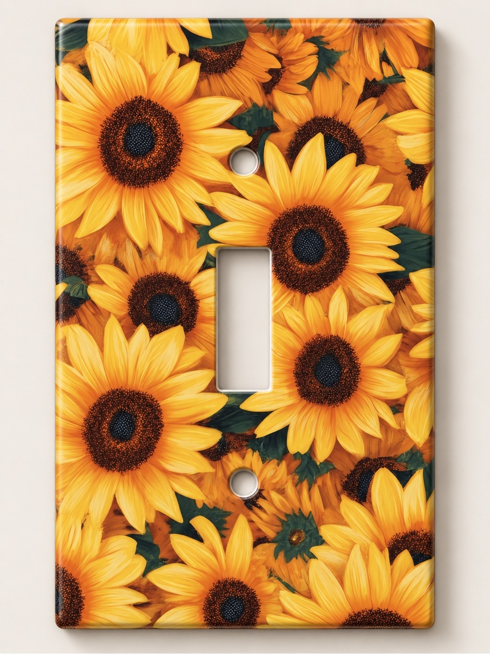 Handmade Sunflower Floral Toggle Light Switch Cover Plate